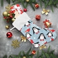thumbnail image 3 of SKYSONIC Christmas Stocking Set of 2, Christmas Penguin Xmas Stockings and Plush Fur Cuff Stockings Fireplace Decorations for Family Holiday Xmas Party Decorations, 3 of 7