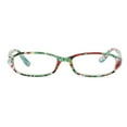 thumbnail image 3 of Small Rectangle Flower Print Anti-blue Light Reading Glasses 1.50 Spring Hinges Readers for Women +1.50 strength, 3 of 7