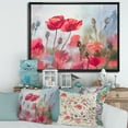 thumbnail image 2 of Blossoming Red Poppies In The Meadow 32 in x 16 in Framed Painting Canvas Art Print, by Designart, 2 of 5
