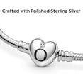 thumbnail image 3 of JiuTianYing Heart Clasp Snake Chain  Jewelry Moments Charm Bracelet in Silver for Women 19 Cm, Mother's day, 3 of 6