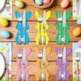 thumbnail image 5 of CuiLiyq 6 Pcs Easter Bunny Paper Cutlery Set, Table Decoration Trays with Slots for Knives Forks, for Easter Party Dining Table Centerpiece, Spring Themed Event Supplies, Birthday Party, Wedding, 5 of 6