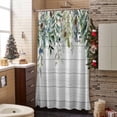 thumbnail image 3 of Winter Evergreen Bough Bathroom Shower Curtain Christmas Pine Cone Cotton Wood Grain Waterproof Washable Shower Curtains for Bathtub Bath Decor with Grommets and Hook 72 X 84 Inch, 3 of 8