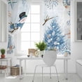 thumbnail image 5 of Fsddascl Christmas Coastal Blackout Curtains for Bedroom/Living Room, Thermal Insulated Kitchen Curtains, Blue Snowman Pine Tree Starfish Coral Grommet Darkening Window Treatment Drapes 52"x63"x2, 5 of 6