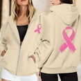 thumbnail image 4 of Cancer Awareness Hoodie for Women 2025 Long Sleeve Full Zipper Hoodies with Pockets Hooded Sweatshirt Jacket, 4 of 7