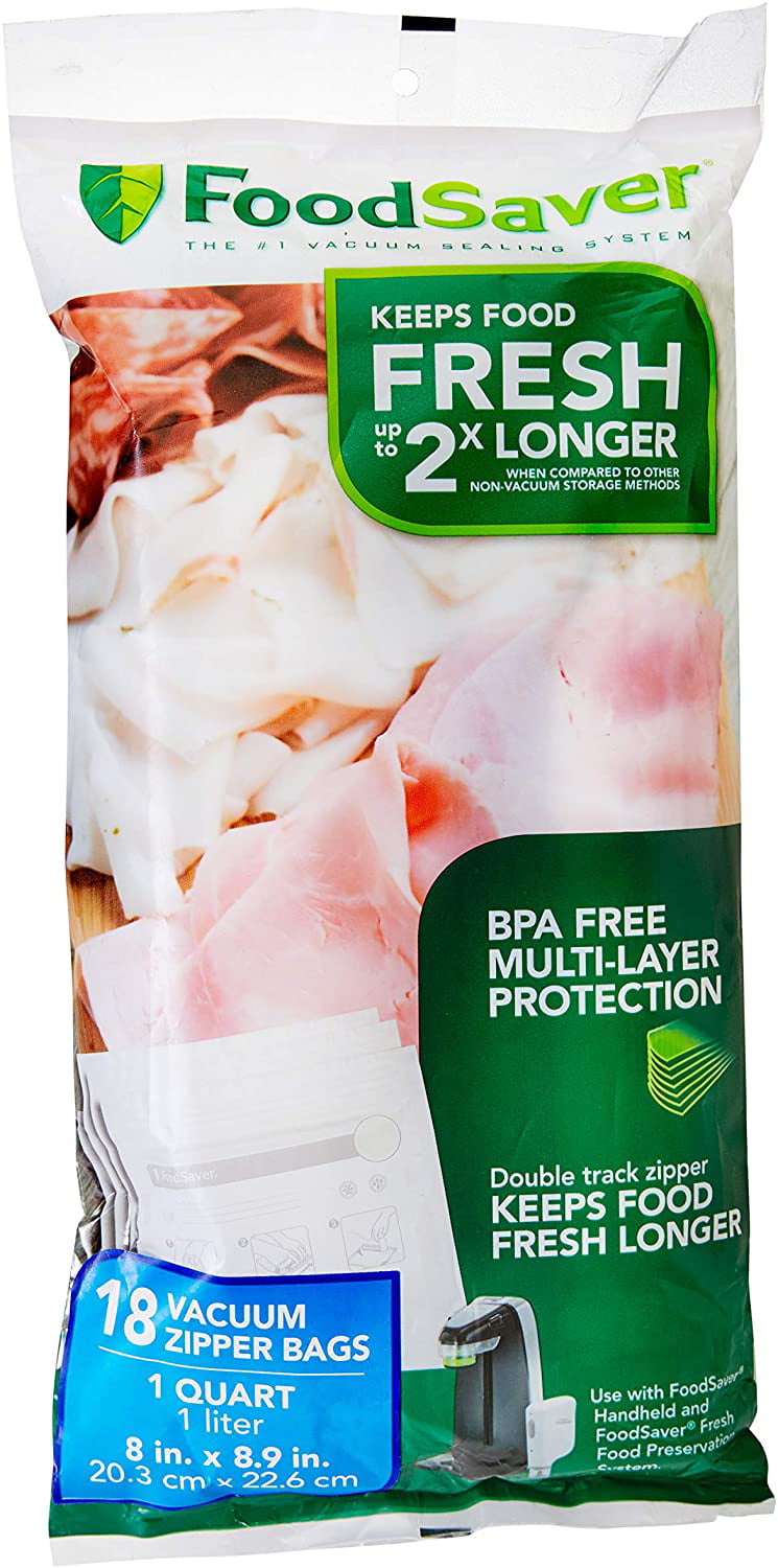 FoodSaver FoodSaver 1-Quart BPA-Free Multilayer Construction Vacuum Zipper Bags 18 Count 
