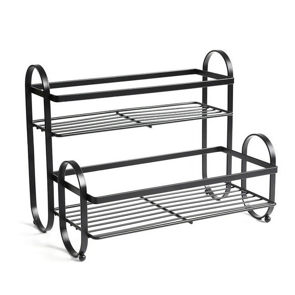 Spice rack with spice jars - 3 tier metal shelf - kitchen organizer set, spice rack with 24 spice jars, 48 labels, brush, funnel, hook - can be used standing and hanging