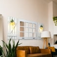thumbnail image 3 of Heavy Duty Large Window Mirror with Shutters Wall Decor, Distressed Wood Windowpane Mirror( Window Mirrorx1,Shuttersx2),Rustic White, 3 of 6