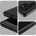 thumbnail image 3 of Mirror Case with Kickstand for Samsung Galaxy S25 Ultra (Not S25) for Women Girls, Luxury Smart Clear View Shockproof Protective Cover for Samsung Galaxy S25 Ultra JM-Black, 3 of 11