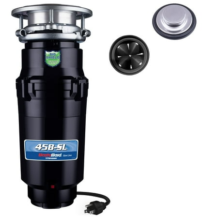 Waste Maid Kitchen Garbage Disposal, 3/4 HP, Slim Line, Black 10-US-WM-458-SL-3B