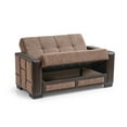 thumbnail image 4 of Ottomanson 63" Convertible Loveseat Sleeper with Storage, Modern Chenille Sofa for Small Spaces, Brown, 4 of 6