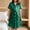 Green, variant on Women's Silk Nightgown Sleep Dress, Short Sleeve, Button-Up, Black, Size 2XL