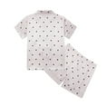 thumbnail image 4 of LUOGENLI Girls Pajamas Size 14-16 Set Kids Toddler Baby Girls Spring Summer Cartoon Print Short Sleeve Shorts Sleepwear Outfits Pajamas Clothes Girls Pajamas White 11-12 Years, 4 of 8