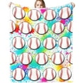 thumbnail image 2 of Super Soft Baseball Blanket Throw Baseball Ball Blankets Lightweight Flannel Warm Cozy Football Blanket Gifts for Sport Fans Kids Adults 50"X40", 2 of 5
