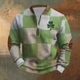 thumbnail image 2 of Panties for Women St Patricks Day Shamrock Patch Chest Print 1/4 Zip Sweatshirt 2XL Multicolor, 2 of 5