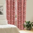 thumbnail image 3 of Ambesonne Brick 4-Panel Curtains, Cartoon Style Wall Blocks, 56"x84", Coral Multicolor, 3 of 4
