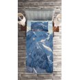 thumbnail image 2 of Ambesonne Nature Quilted Coverlet 2 Pcs, Wild Untrodden Nature, Twin Size, White and Blue, 2 of 2