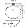 thumbnail image 2 of Ruvati USA RVB0616 15 x 12 in. Oval Porcelain Ceramic with Overflow Undermount Bathroom Vanity Sink, White, 2 of 6