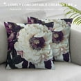 thumbnail image 3 of PHYHOO  Peony Flower Throw Pillow Covers  Red and White Floral Decorative Pillow Cases Polyester Linen Cushion Covers for Sofa Couch Bedroom Home Decor, 3 of 5