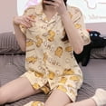 thumbnail image 2 of Hello Kitty-Pijama de manga corta con estampado de Pochacco para niñas, ropa de dormir con estampado de dibujos animados Kawaii, con solapa y diseño de Mymelody Kuromi Pochacco Sanrio, 2 of 4