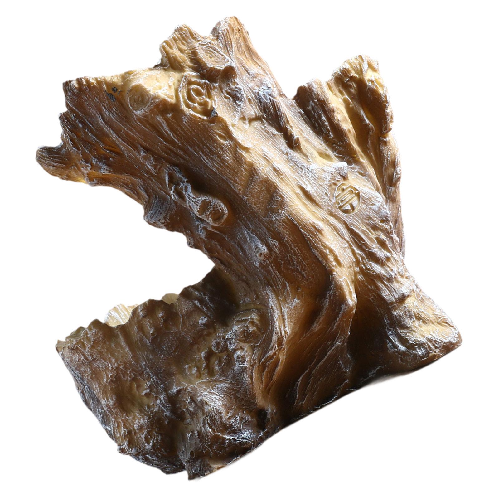 Fzaqwen Planter Pot Artificial Driftwood Succulent Container for Bedroom Home Indoor Brown White