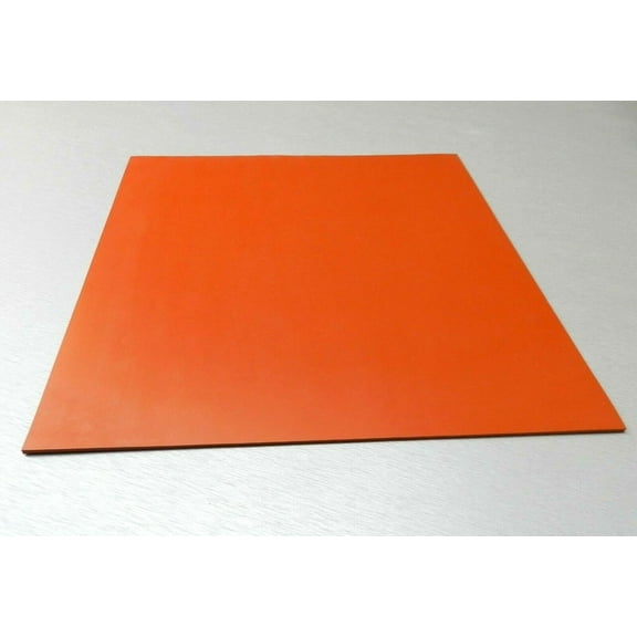 Silicone Rubber Sheet High Temp Solid Red/Orange Commercial Grade 14" x14" x1/8"