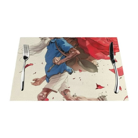 

Elderly man joyfully carrying rose Table mat can be wiped dinner mat set felt can be wiped heat-resistant waterproof and non slip dinner mat rectangular thick mat