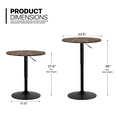 thumbnail image 2 of MoNiBloom Round Cocktail Bar Table with Metal Base, Tall Bistro Pub Table, Adjustable Height 27.5"-35.7" Counter Bar Table for Kitchen, Dining Room, Living Room, Brown, 2 of 8