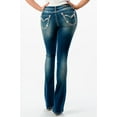 thumbnail image 3 of Grace in LA Women's Faux Flap Pocket Floral Embroidered Stretch Bootcut Jeans (29, Blue), 3 of 3