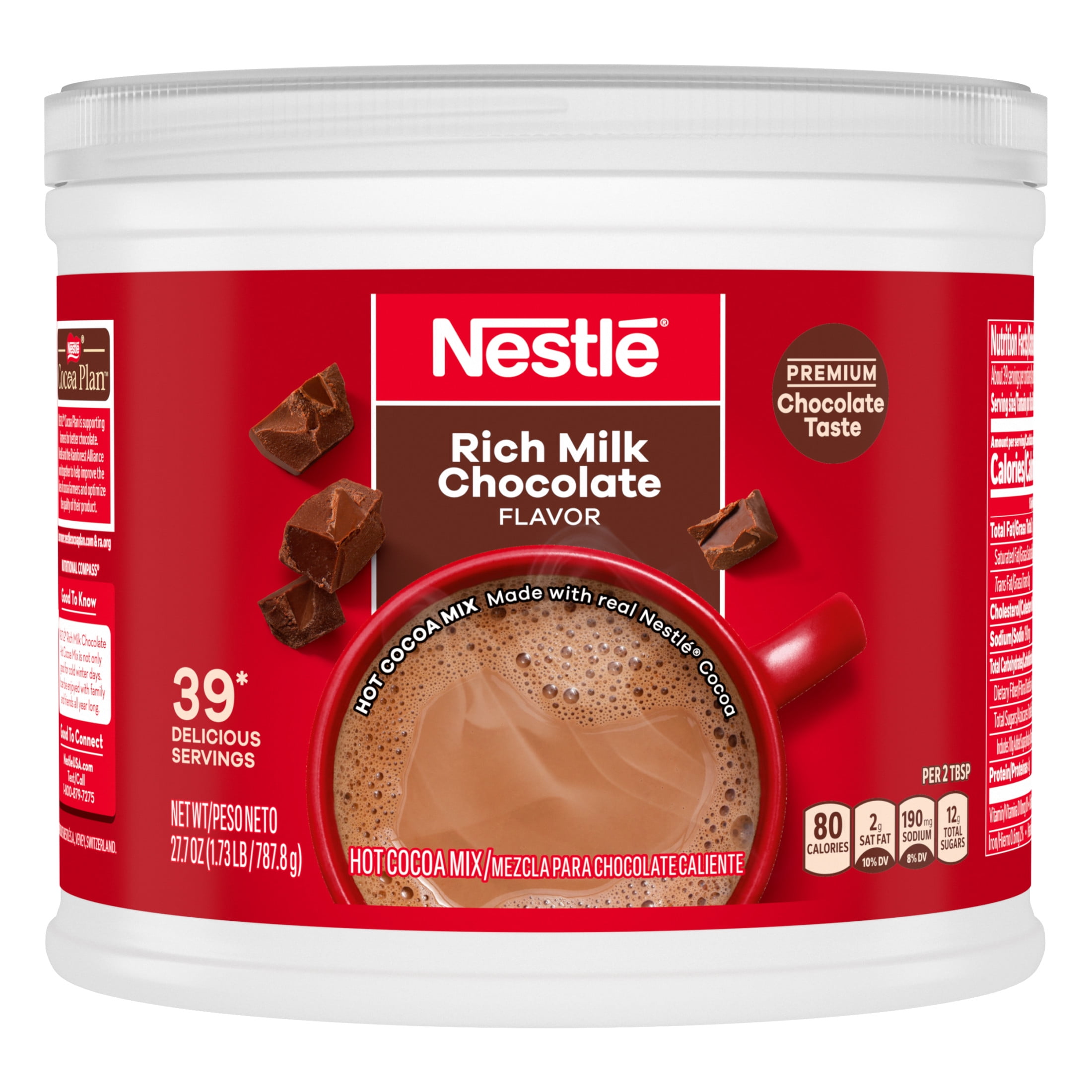 Nestle Hot Cocoa Mix Powder, 27.7 oz Can for Breakroom - Walmart