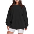 thumbnail image 2 of Lumtrix Women Fall Oversized Crewneck Sweatshirt Vintage Long Sleeve Pullover Loose Fit Cute Y2K Hoodie Black 2XL, 2 of 7