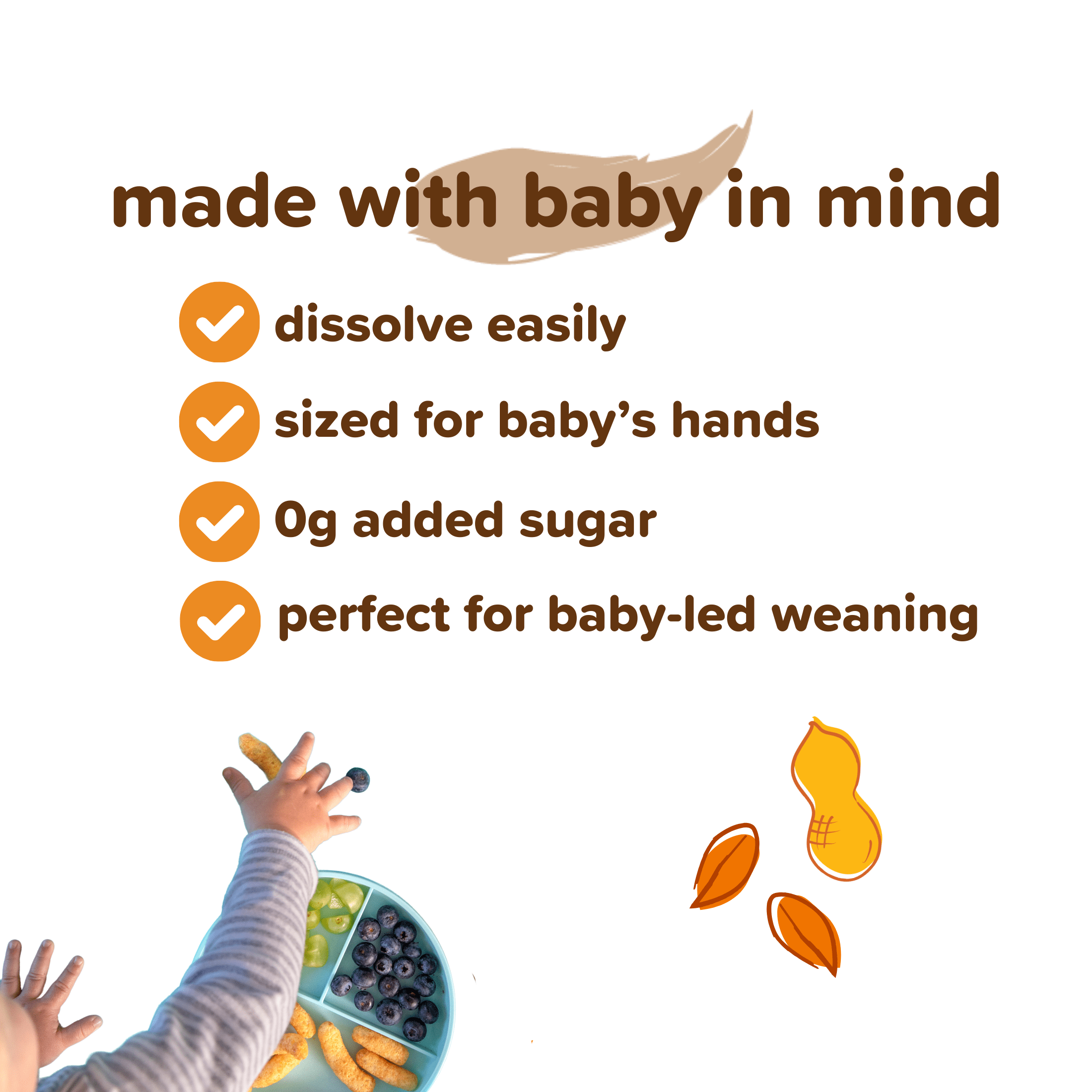 Puffworks baby Organic Peanut Butter Puffs .5 oz, pack of 12