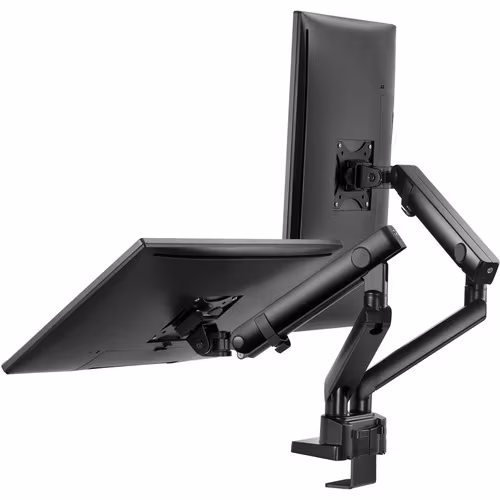 thumbnail image 2 of Amer Mounting Arm for Curved Screen Display, Flat Panel Display - Matte Black - 2 Display(s) Supported - 32" Screen Support, 2 of 5