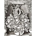 thumbnail image 2 of Durer, Albrecht 19x24 White Modern Wood Framed Museum Art Print Titled - Coat Of Arms Of Johann Tscherte, 2 of 4
