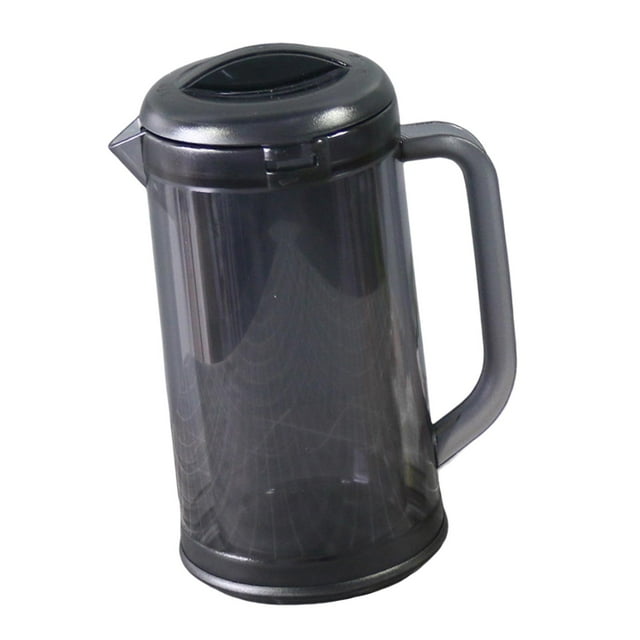Jarra de agua con asa, doble pared, con tapa, hermética, para limonada Gris