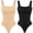 Black+Beige, variant on Tummy Control Shapewear Bodysuit for Women Scoop Low Back Thong Bodysuit Seamless Square Neck Body Shaper