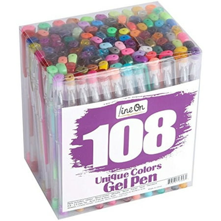 Lineon 108 Colors Gel Pens,Gel Pen Set for Adult Coloring Books Art
