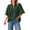 Dark Green, variant on Women's Summer Short Lantern Sleeve Tops Loose Fit Button Down Shirt Casual Pleated V Neck Blouses