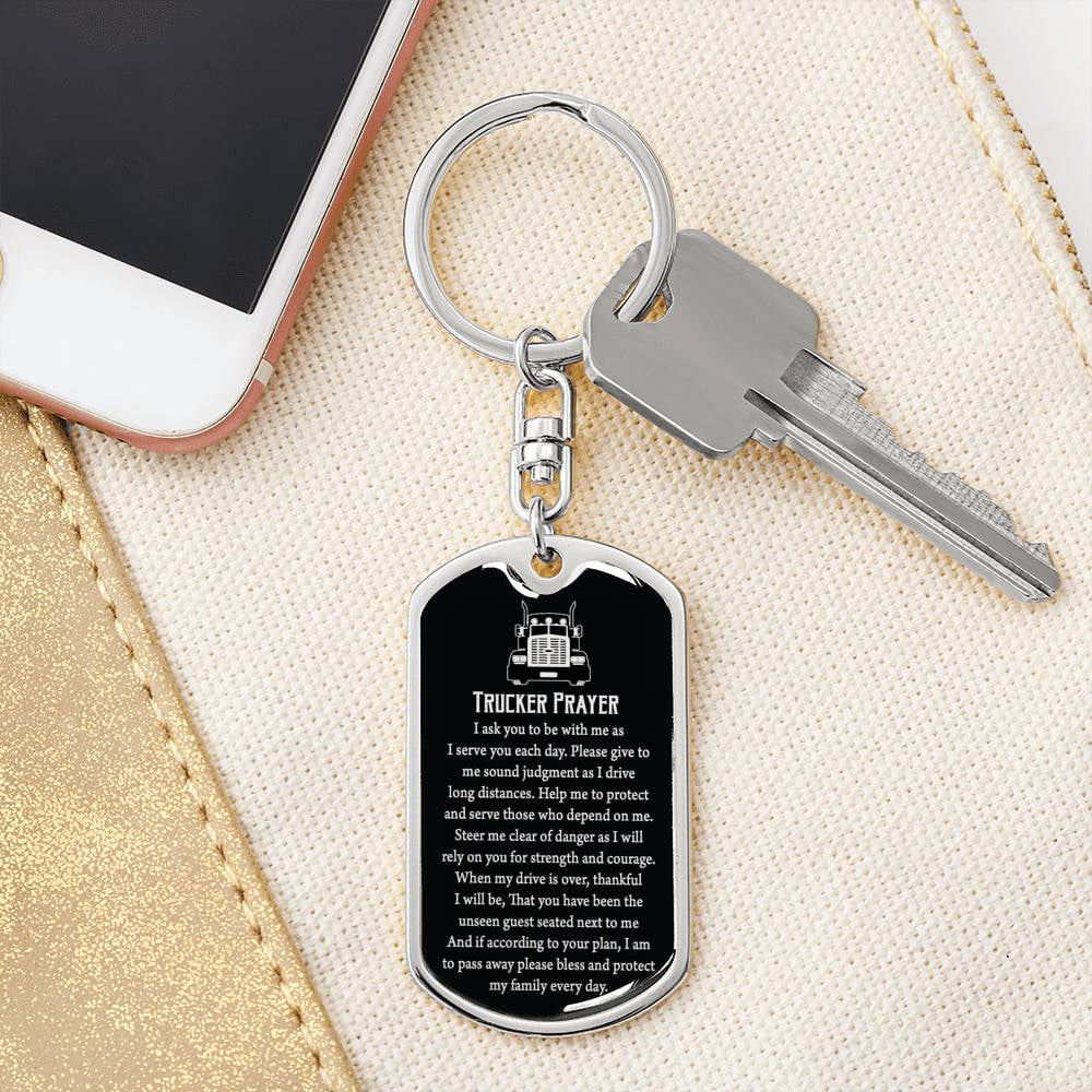 Keep Calm and Pray On - Military Dog Tag, Luggage Tag Metal Chain Necklace