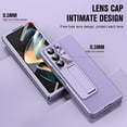 thumbnail image 6 of ELEHOLD For Samsung Galaxy Z Fold 7 Rugged Full Body Case,Premium Lychee Texture PU Leather Cover with Built-in Front Screen Protector Metal Foldable Kickstand Shockproof Phone Case , Purple, 6 of 7