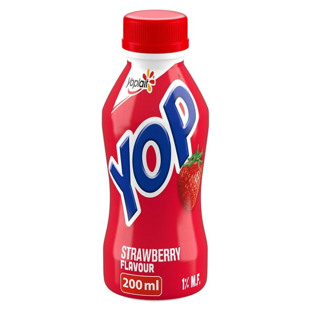 Yogourt à boire Yoplait Yop 1 %, fraise, boisson au yogourt, 200 mL 200 mL