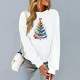 thumbnail image 4 of Christmas Sweatshirts for Womens Fashion Xmas Tree Printed Shirts Christmas Clothing Loose Plus Size Blouses Tops Winter Long Sleeve Crewneck Sweaters Pullover, 4 of 6