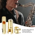 thumbnail image 2 of <p>Saxophone Mouthpiece Alto Saxophone Mouthpiece Alto Sax Mouthpiece Kit Saxophone Accessory Alto Saxophone Mouthpiece Gold Color Metal Multifunctional Sax Mouthpiece Kit For, 2 of 7