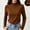 Brown Long Sleeve Shirts Girls, variant on JOANDKMI Long Sleeve Shirts for Teen Girls Mock Neck Ruffle Trim Pullover Fall Fashion Winter Tops Fitted Stretchy Cold Weather Warm Casual Blouses, Size 10-16