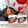 thumbnail image 4 of Cooking wooden spoons, beech wood kitchen utensil set, high-quality handcrafted wooden cooking utensils, suitable for non-stick pans, heat-resistant, smooth surface, comfortable grip, 8-piece set, 4 of 4