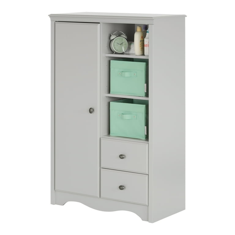 South Shore Angel Armoire with Drawers Gray Walmart