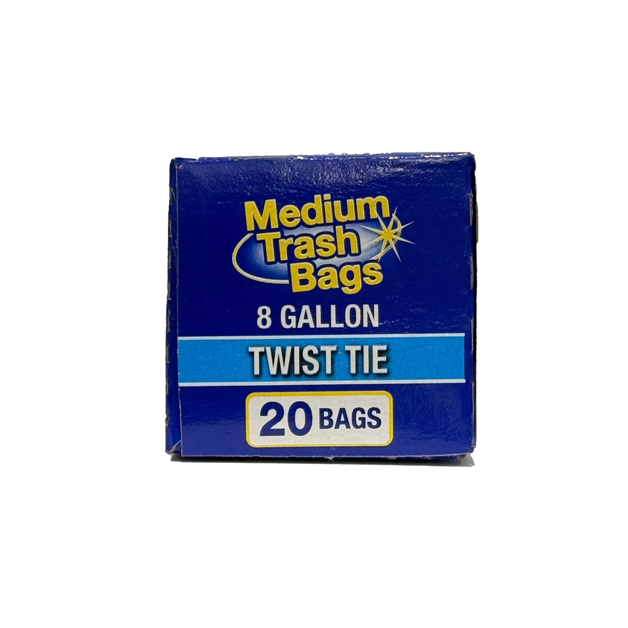 (12 pack) Basic Medium Trash Bags, 8 Gallon, Twist Tie, 20 Bags