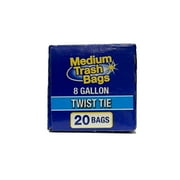 Basic Medium Trash Bags, 8 Gallon, Twist Tie, 20 Bags