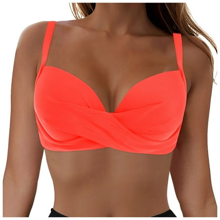 Ierhent Bikini Top Womens and Womens Plus Bandeau Bikini Top(Red XXL)