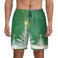 thumbnail image 2 of Picia Christmas Green pattern Mens Swim Trunks with Compression Liner Stretch Beach Shorts Quick Dry with Zipper Pockets No-Chafing Board Shorts-XX-Large, 2 of 9