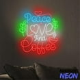 thumbnail image 5 of Handmadetneonsign Peace Love And Coffee Neon Sign, Coffee Led Sign, Cafe Store Wall Art, Wall Decor 91004, 5 of 5
